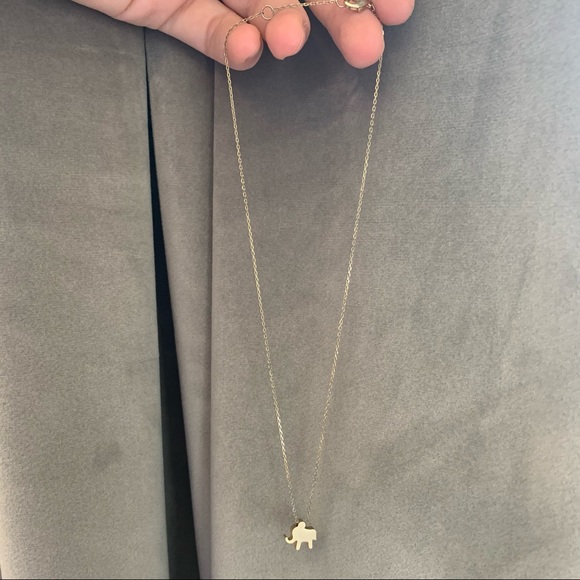Tiny Gold Elephant Necklace - Picture 2 of 3